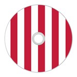 Vertical Stripes - White and Cardinal Red CD Wall Clock