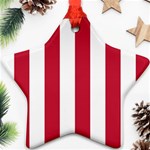 Vertical Stripes - White and Cardinal Red Star Ornament (Two Sides)