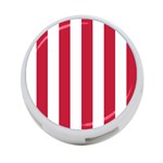 Vertical Stripes - White and Cardinal Red 4-Port USB Hub (One Side)