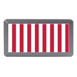 Vertical Stripes - White and Cardinal Red Memory Card Reader (Mini)