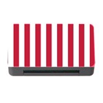 Vertical Stripes - White and Cardinal Red Memory Card Reader with CF