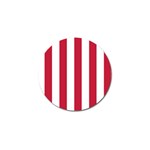 Vertical Stripes - White and Cardinal Red Golf Ball Marker (10 pack)
