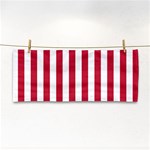 Vertical Stripes - White and Cardinal Red Hand Towel