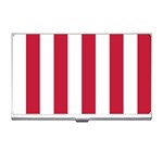 Vertical Stripes - White and Cardinal Red Business Card Holder