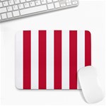 Vertical Stripes - White and Cardinal Red Small Mousepad