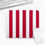 Vertical Stripes - White and Cardinal Red Large Mousepad