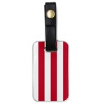 Vertical Stripes - White and Cardinal Red Luggage Tag (One Side)