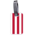 Vertical Stripes - White and Cardinal Red Luggage Tag (Two Sides)