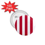 Vertical Stripes - White and Cardinal Red 1.75  Button (100 pack)