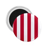 Vertical Stripes - White and Cardinal Red 2.25  Magnet