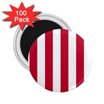 Vertical Stripes - White and Cardinal Red 2.25  Magnet (100 pack)