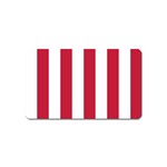 Vertical Stripes - White and Cardinal Red Magnet (Name Card)