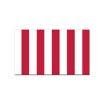 Vertical Stripes - White and Cardinal Red Sticker (Rectangular)