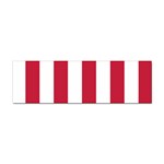 Vertical Stripes - White and Cardinal Red Sticker (Bumper)