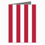 Vertical Stripes - White and Cardinal Red Greeting Card