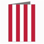 Vertical Stripes - White and Cardinal Red Greeting Cards (Pkg of 8)