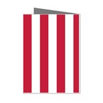 Vertical Stripes - White and Cardinal Red Mini Greeting Cards (Pkg of 8)