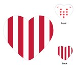 Vertical Stripes - White and Cardinal Red Playing Cards (Heart)