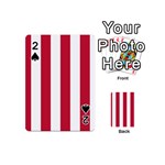 Vertical Stripes - White and Cardinal Red Playing Cards 54 (Mini)