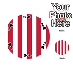 Vertical Stripes - White and Cardinal Red Playing Cards 54 (Round)