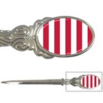Vertical Stripes - White and Cardinal Red Letter Opener