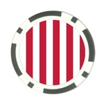 Vertical Stripes - White and Cardinal Red Poker Chip Card Guard
