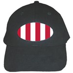 Vertical Stripes - White and Cardinal Red Black Cap