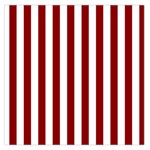 Vertical Stripes - White and Dark Red Large Satin Scarf (Square)