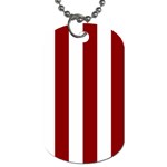 Vertical Stripes - White and Dark Red Dog Tag (Two Sides)