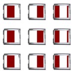 Vertical Stripes - White and Dark Red Mega Link Italian Charm (9 pack)