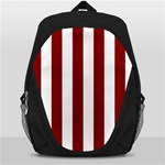 Vertical Stripes - White and Dark Red Backpack Bag