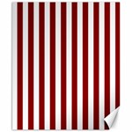 Vertical Stripes - White and Dark Red Canvas 8  x 10 
