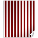 Vertical Stripes - White and Dark Red Canvas 20  x 24 