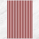 Vertical Stripes - White and Dark Red Canvas 24  x 36 
