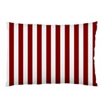 Vertical Stripes - White and Dark Red Pillow Case (One Side)