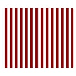 Vertical Stripes - White and Dark Red Double Sided Flano Blanket (Small)