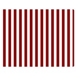 Vertical Stripes - White and Dark Red Double Sided Flano Blanket (Medium)