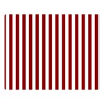 Vertical Stripes - White and Dark Red Double Sided Flano Blanket (Large)