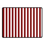 Vertical Stripes - White and Dark Red Fleece Blanket (Small) (One Side)