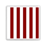 Vertical Stripes - White and Dark Red Memory Card Reader with Storage (Square)