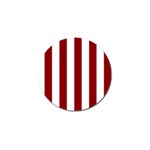 Vertical Stripes - White and Dark Red Golf Ball Marker