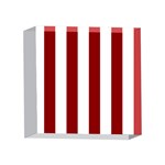 Vertical Stripes - White and Dark Red 4 x 4  Acrylic Photo Block