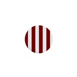 Vertical Stripes - White and Dark Red 1  Mini Magnet