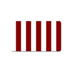 Vertical Stripes - White and Dark Red Magnet (Name Card)