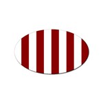 Vertical Stripes - White and Dark Red Sticker (Oval)