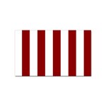 Vertical Stripes - White and Dark Red Sticker Rectangular (10 pack)