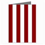 Vertical Stripes - White and Dark Red Greeting Cards (Pkg of 8)