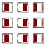 Vertical Stripes - White and Maroon Red Mega Link Italian Charm (9 pack)