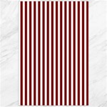 Vertical Stripes - White and Maroon Red Canvas 24  x 36 