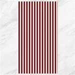Vertical Stripes - White and Maroon Red Canvas 40  x 72 
